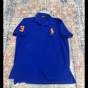 Polo by Ralph Lauren Men's Royal Blue Polo with Orange Accents